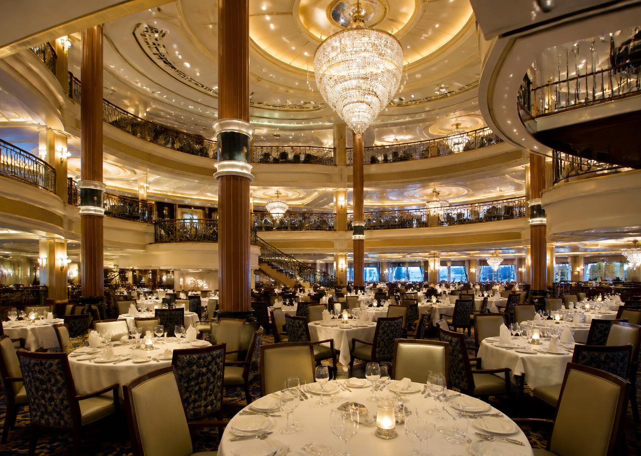 Main dining room set for dinner
